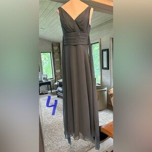 David’s Bridal bridesmaids dress, slate blue size 4, not altered